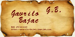 Gavrilo Bajac vizit kartica